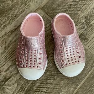 Pink Glitter Native Shoes size 6